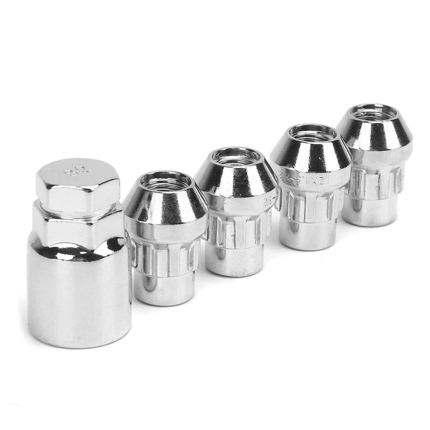 Keenso 4PCS Car Wheel Nut Locks, M12x1.5MM 32MM Height Steel Universal Automobile Components with Heat Treated Surface, for Most Vehicle