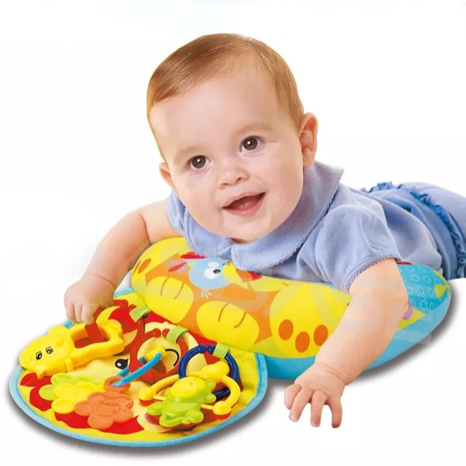Tummy Time Toys & Pillow Set Adorable Essentials for Babies 0-6 Months - Perfect Baby Play Mat for Boys and Girls