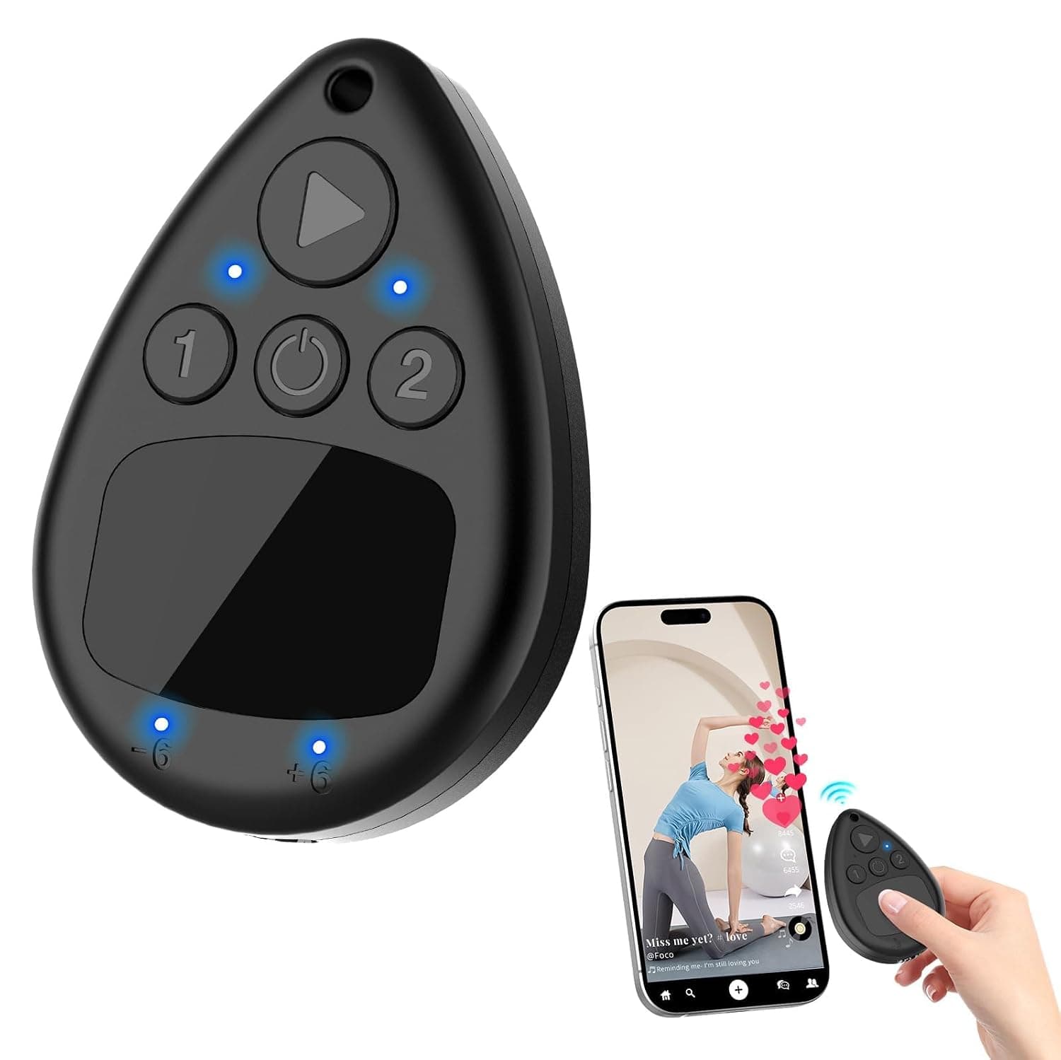 Wireless Auto Clicker for i Phone, Bluetooth Phone Screen Tapper with Battery for Hands Free, Silent & Adjustable Speed Finger Clicker for Live Broadcasts Likes, Gaming, Reward Task