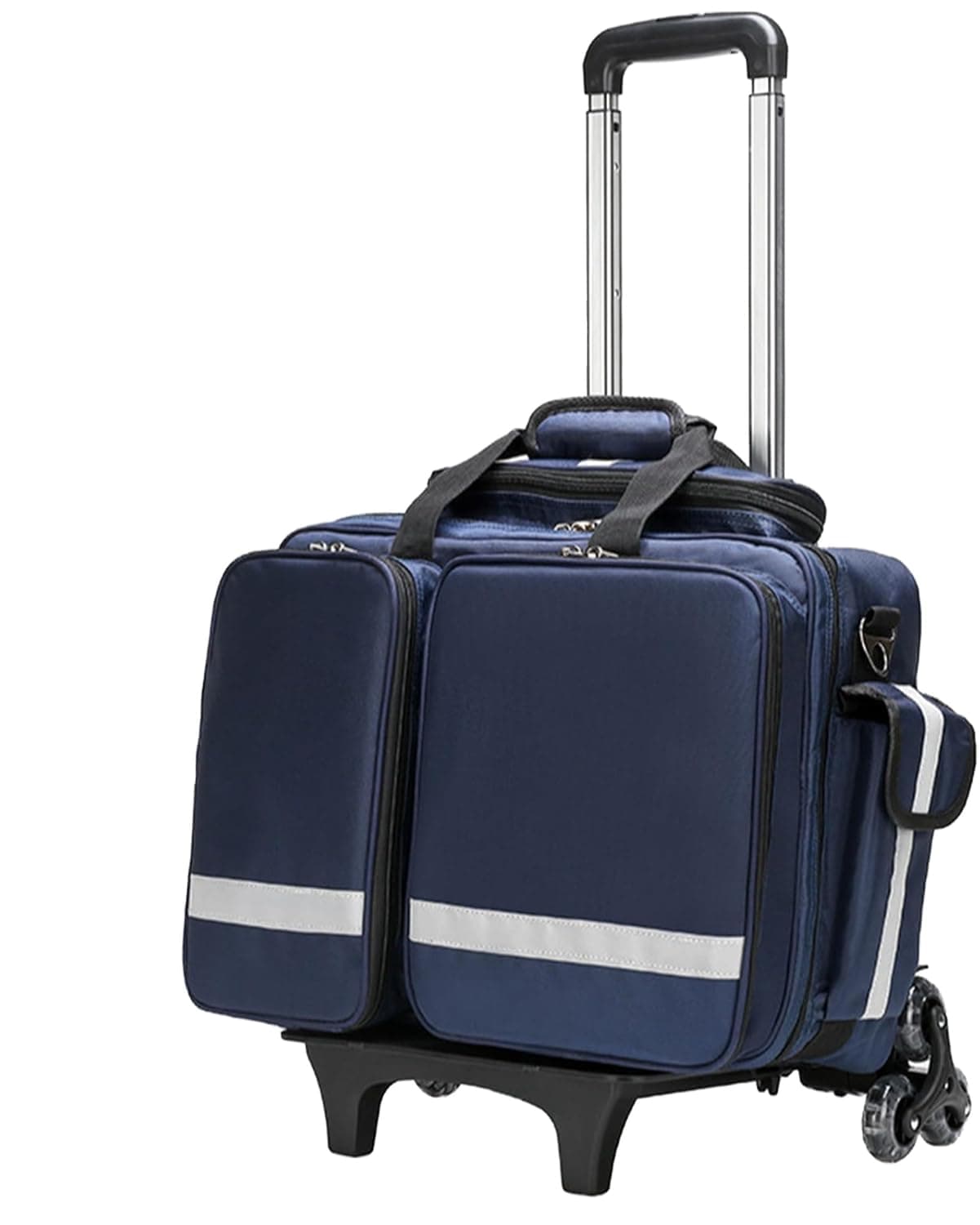 Professional EMT EMS Paramedic Wheeled Medical Trolley Bag - Waterproof First Aid Kit with Internal Dividers(B)