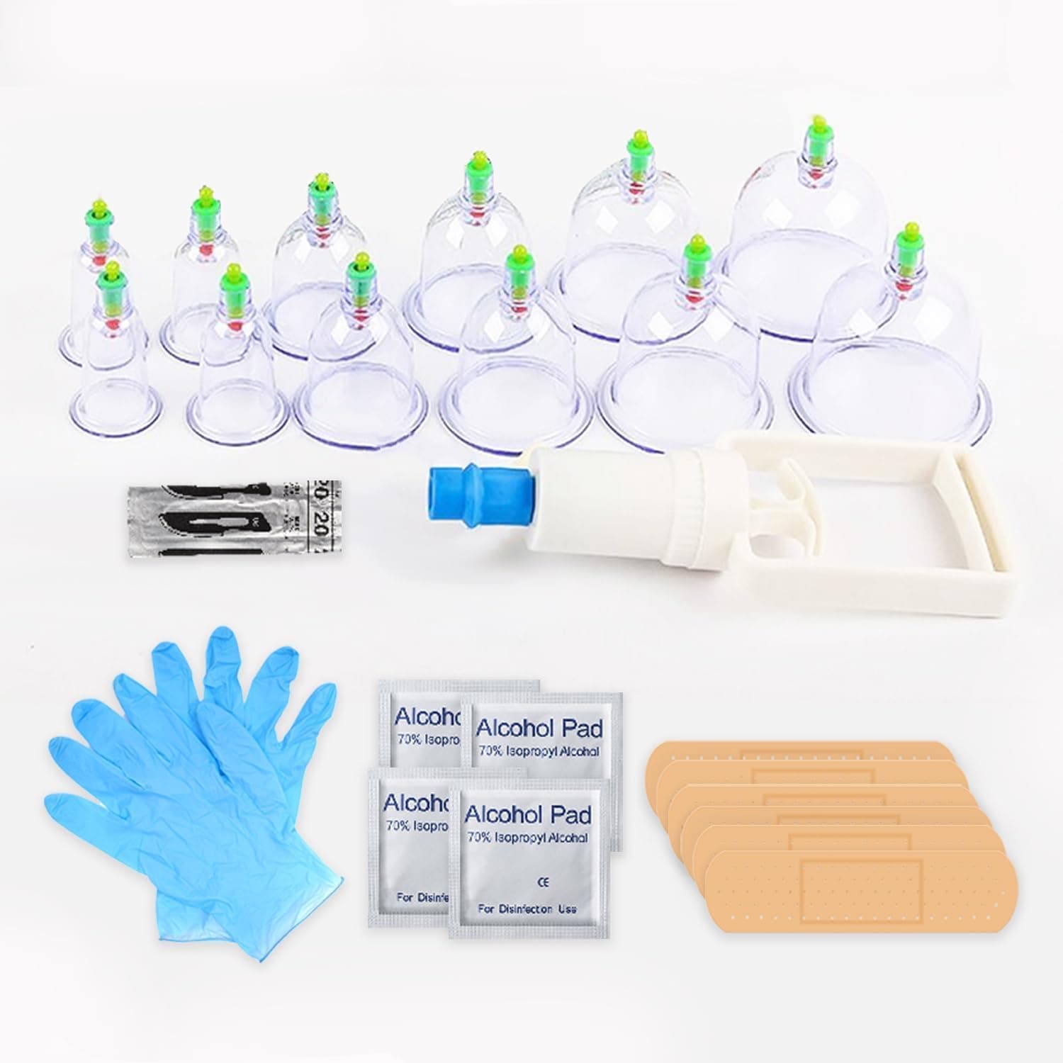 PESCADOR 12pcs/set Chinese Health Care Medical Vacuum Body Cupping Therapy Cups Massage Body Relaxation Healthy Message Set Safe