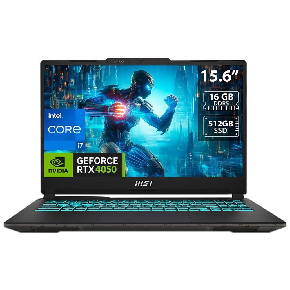 MSI Cyborg 15 15.6" 144Hz FHD Gaming Laptop: Intel Core i7-13620H, NVIDIA Geforce RTX 4050, 16GB DDR5, 512GB NVMe SSD, Cooler Boost 5, Win 11 Home: Black A13VE-218US