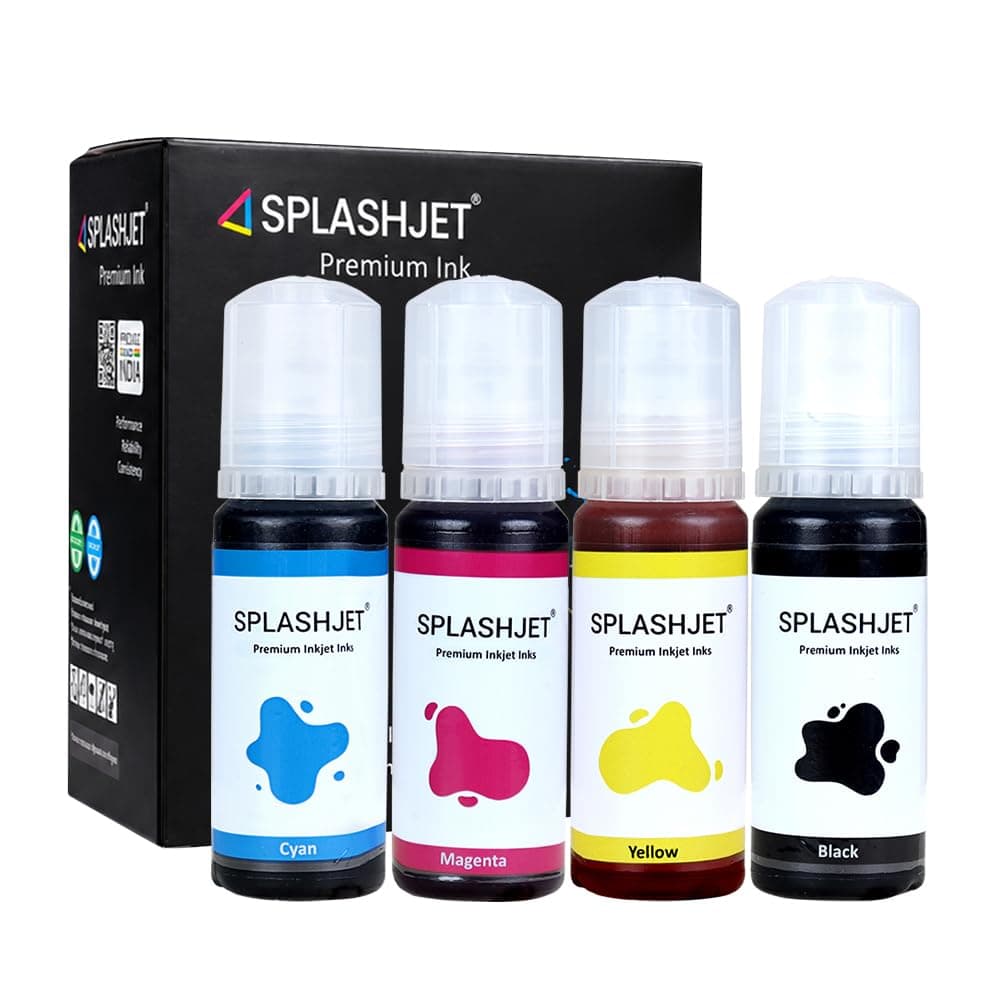 Splashjet 003 Compatible Refill Ink for Epson L3110, L3150, L3250, L3252 L3115, L3116, L3101, L3210, L3215, L3216, L3151, L3152, L3156, L5190 Printer – (4 Color Set Box) - 501737
