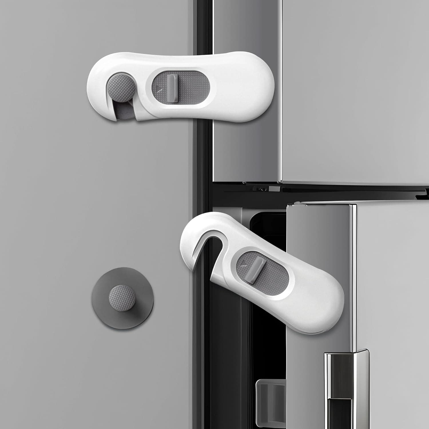 5-Pack Child Proof Refrigerator Lock with 3M Adhesive, Baby Child Safety Cabinet Locks, Kids Safety Fridge Locks for Oven Drawers Freezer Door Latches- White,drawer lock قفل ادراج للاطفال