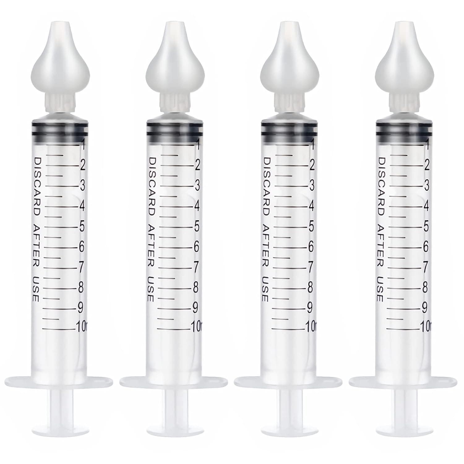 Nose Shower 10 ml Syringe Nasal Rinse for Newborns Baby Children Safe Nasal Cleaner with Cleanable and Reusable Silicone Nasal Suction Tip Pack of 4