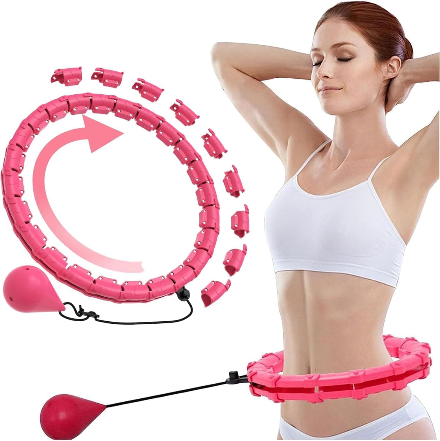 32 Knots Weighted Workout Hoop Plus Size, Smart Waist Exercise Ring
