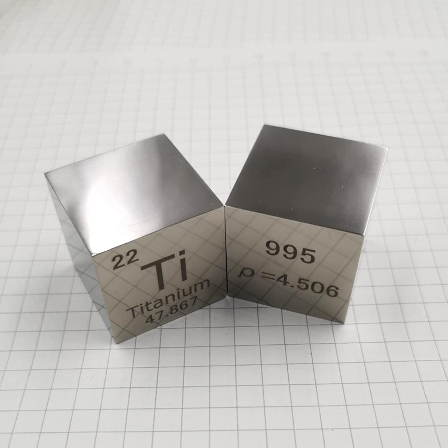 Titanium 1 inch Cube for Element Collections Lab Experiment Material Hobbies Simple Substance Block Display DIY