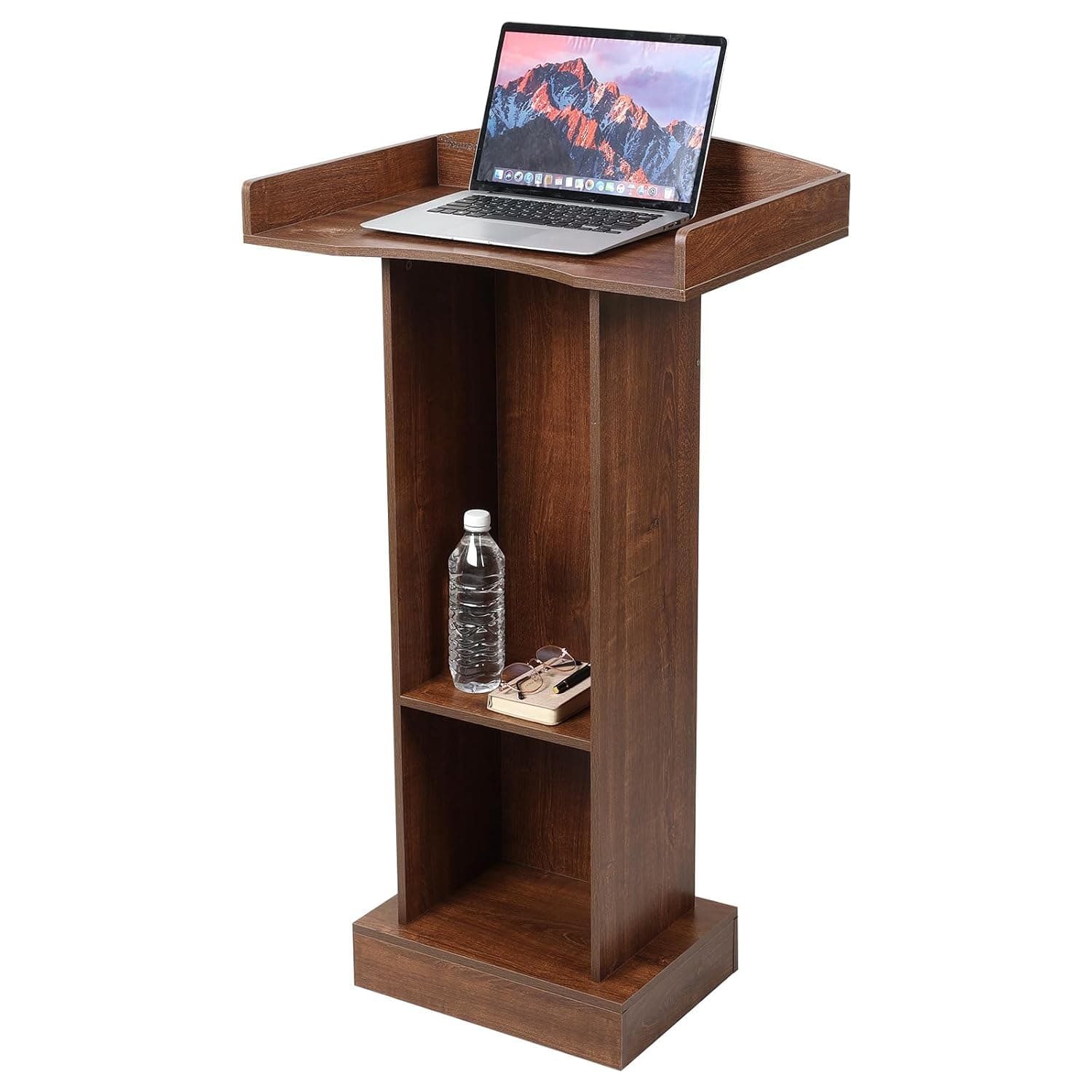 Podium Stand for Lectern Presentation Church Classroom, Pulpit with Wooden Heavy Base, Oak Podium for Lecture, Wedding Speech