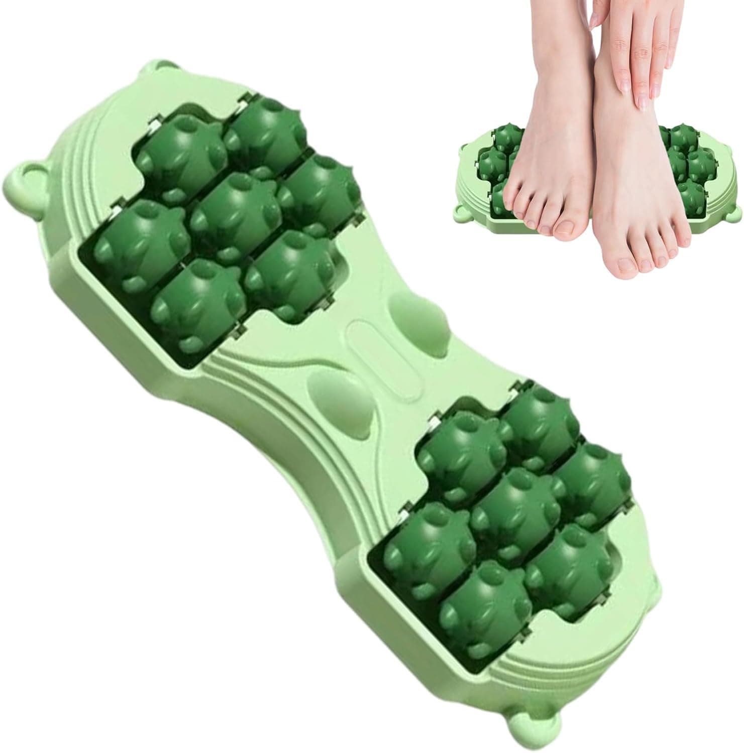 Foot Massager Roller for Plantar Fasciitis Relief, Dual Foot Acupressure Therapy for Pain Relief, Portable Reflexology Tool for Living Room Bedroom Workplace Outdoors Travel Yoga Relaxation