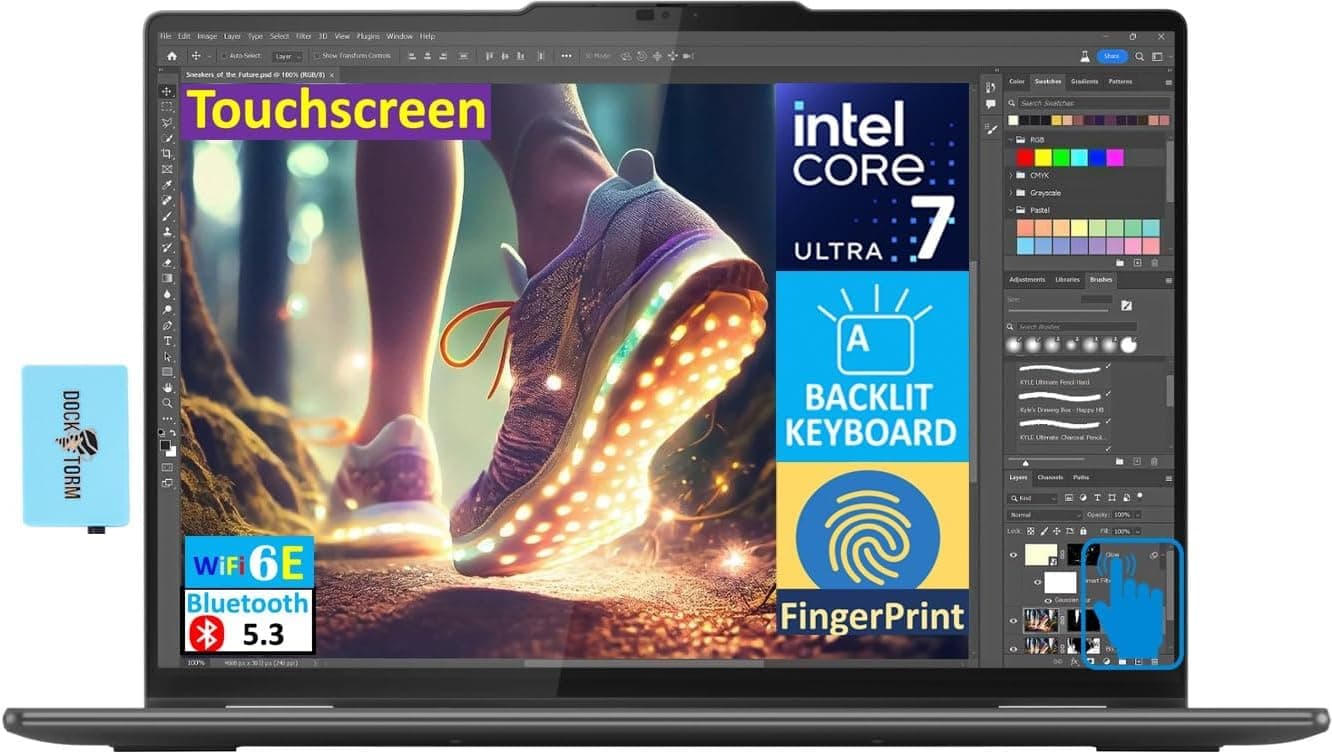 Lenovo Yoga 7i 2-in-1 Business Laptop 16.0" Touch FHD + IPS (Intel Core Ultra 7 155U (Beats i7-1335U), 16GB LPDDR5X, 2TB SSD, Backlit KYB, FP Reader, 2 Thunderbolt 4, Win11H) w/AI Copilot & DKZ Hub