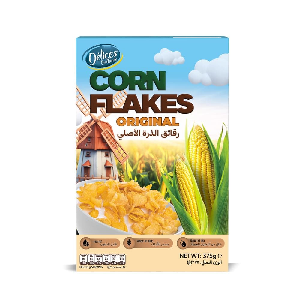 Delices Du Monde Original Corn Flakes Breakfast Cereal 375 g