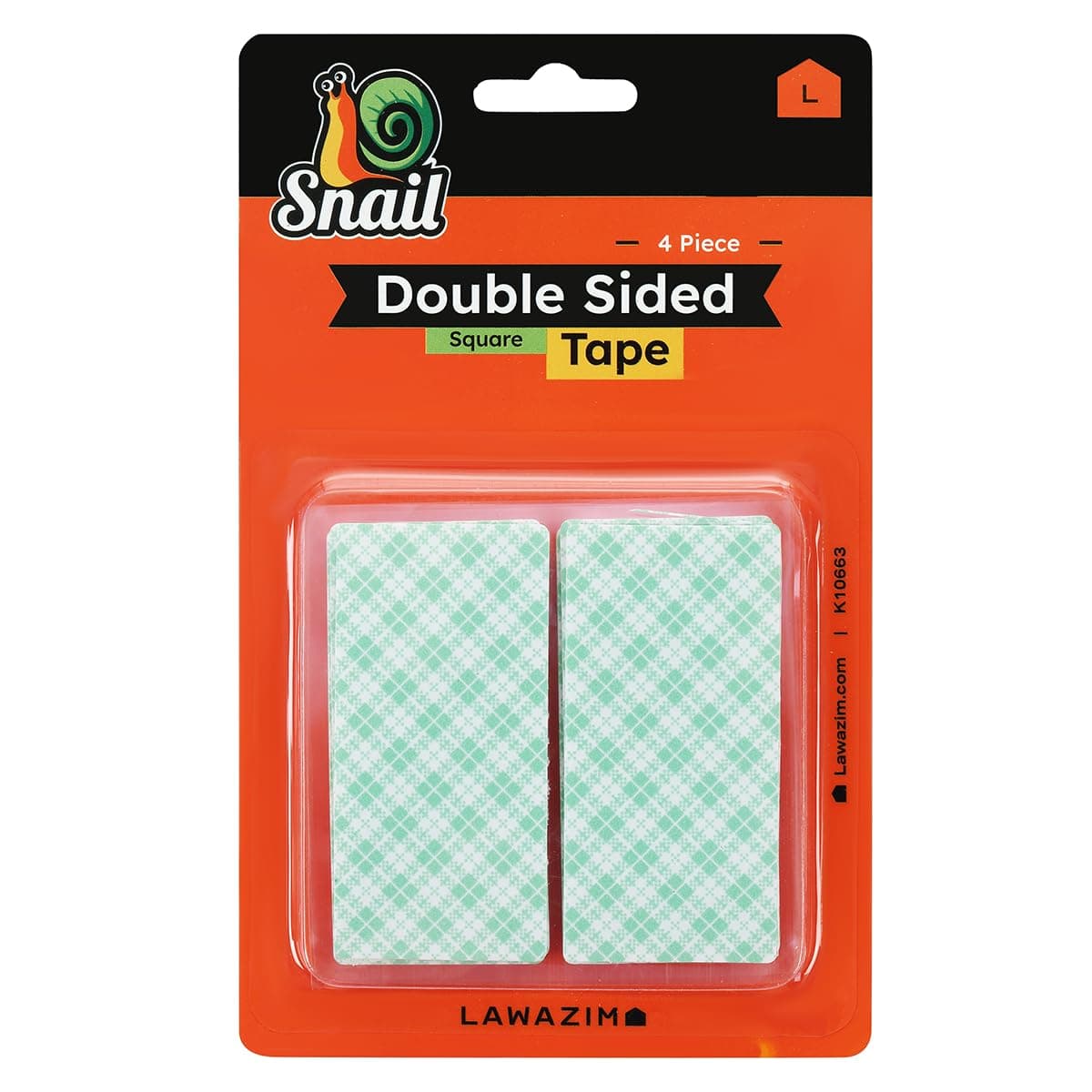 Lawazim Snail Double Sided Mounting Tape 4 Piece Square Shape | Square Double Sided Adhesive Foam Tape Strong Pad