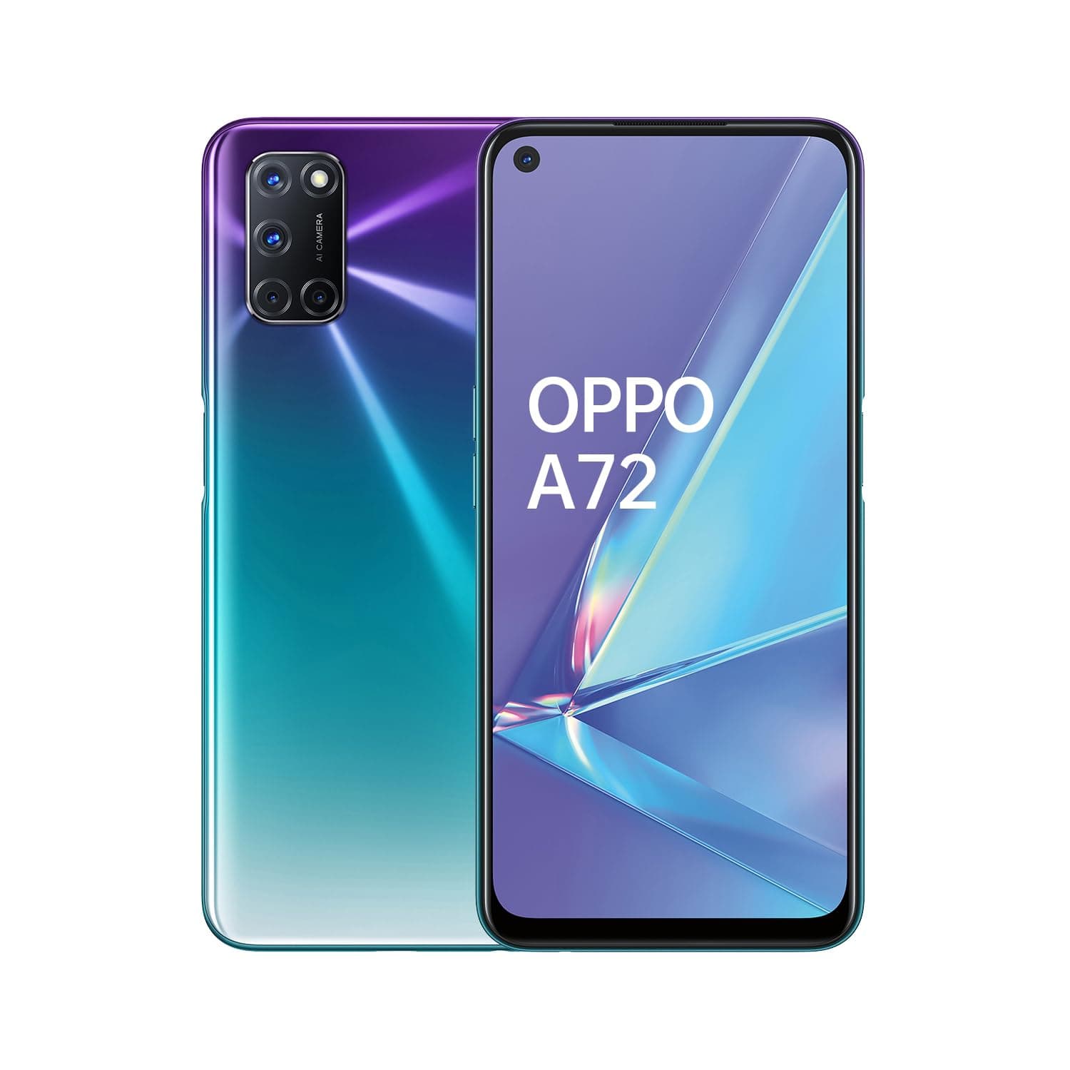 OPPO A72 Single-SIM 128GB ROM + 4GB RAM Factory Unlocked 4G/LTE Smartphone (Aurora Purple) - International Version