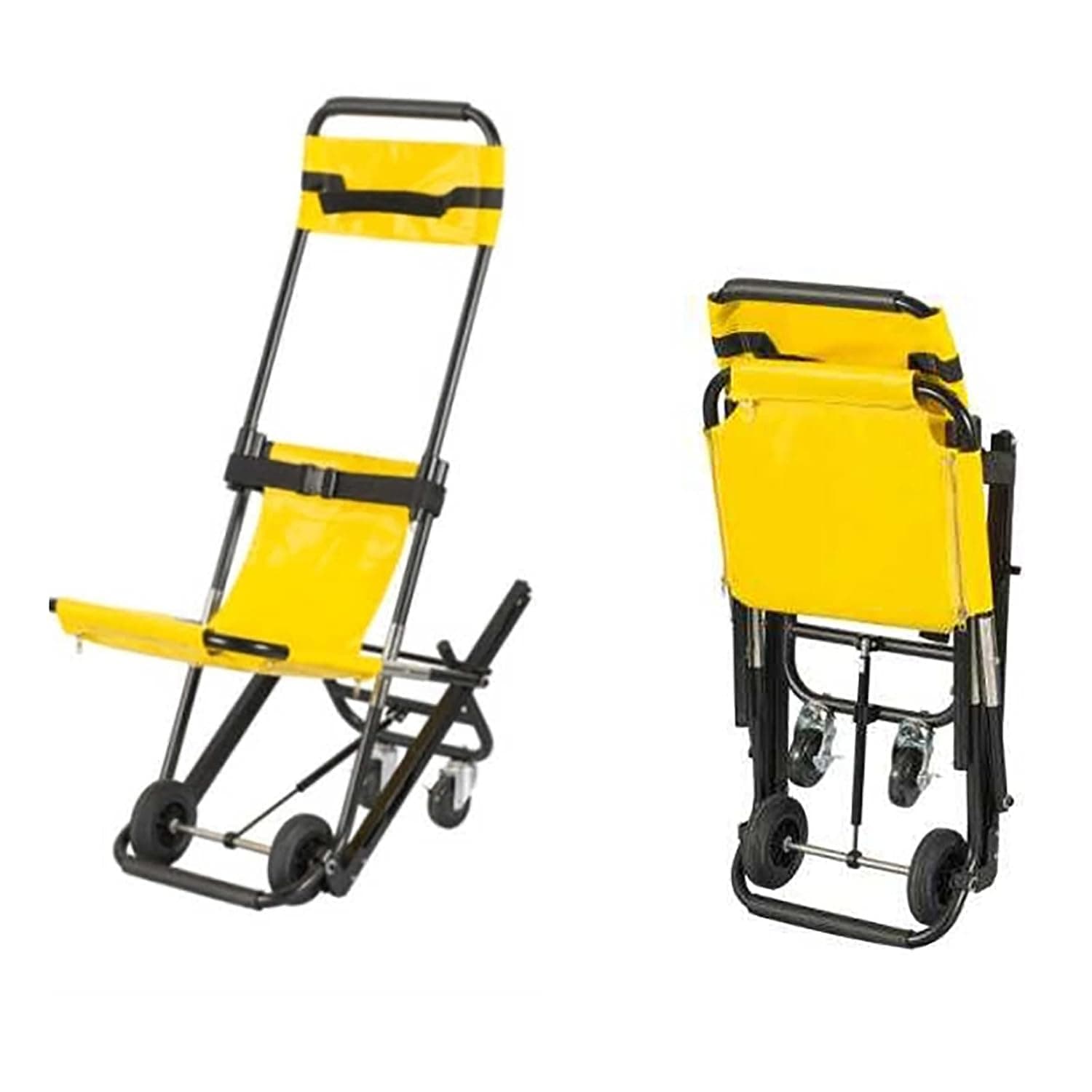 PEAMAN Lightweight Folding Ambulance, Ladder Stretcher on Caterpillars, Wheelchair Stretcher for Home Folding Life Saver Portable Aluminum Alloy (Color : B)