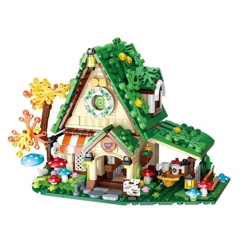 OMIRE Dream House City Green House Building Toy Sets,Blocks Toys Building Kit Fairy Tale Cafe Construction Toy,STEM EducationToys Coffee Shop Set Assembling toys for Kids 6 7 8 9 10 11 12 Years-546pcs