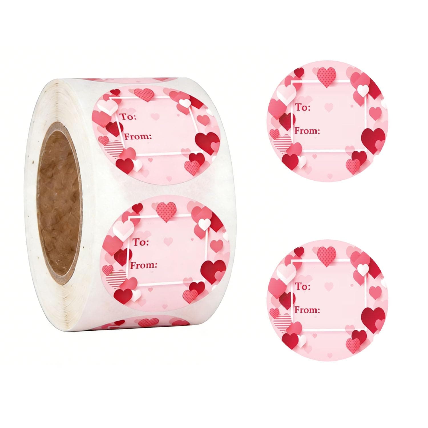 Valentine's Day Tag Stickers 1.5 Inch Heart to & from Valentine's Day Gift Tags Stickers Name Stickers for Envelopes Seal Boxes Cards Wedding Gift Wrapping Bags Valentines Party Favor Decorations(Pack