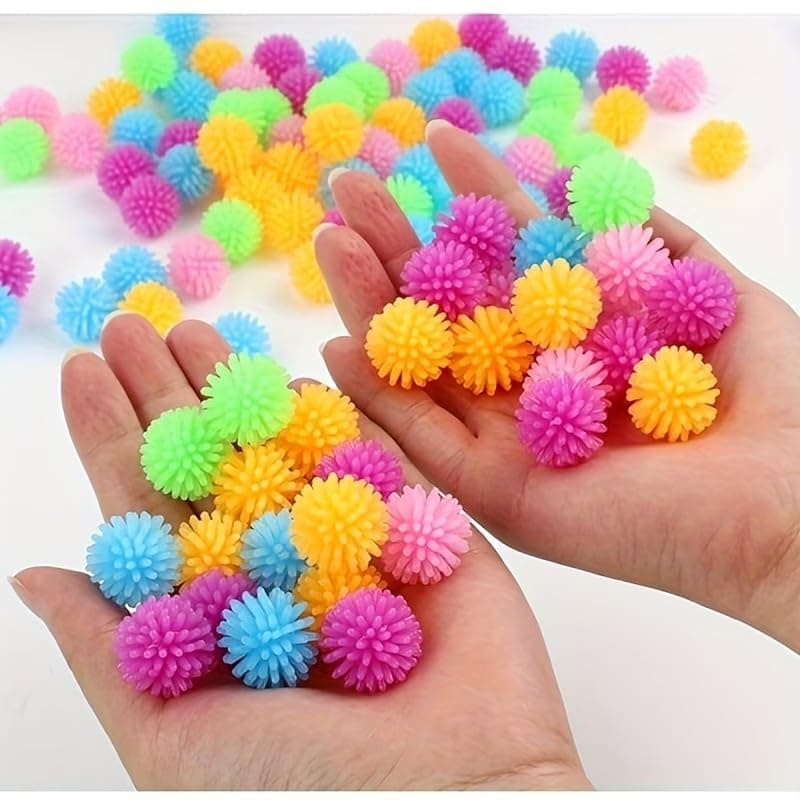 Set of 15 Small Massage Balls Featuring a Colorful Hedgehog Design, Ideal for Yoga and Relaxation of Feet and Body, Perfect as Gifts for Adults on Different Occasions