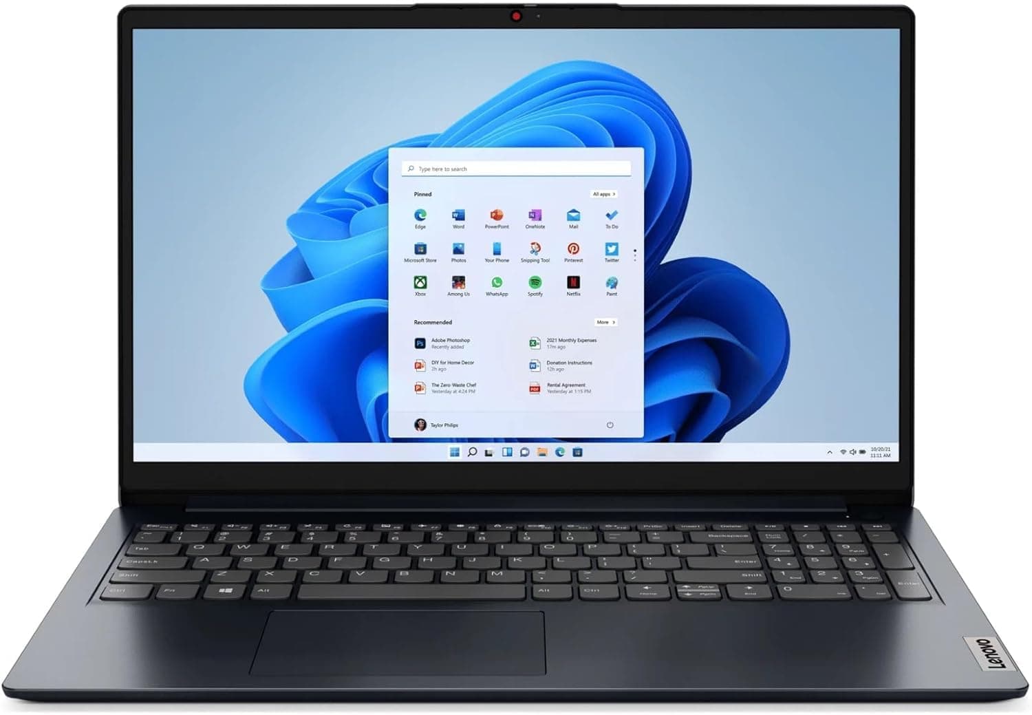 Lenovo Ideapad 1 15.6" FHD Laptop, AMD R3 7320U, 8GB RAM, 256GB SSD, Blue, Windows 11, 82VG00BJUS