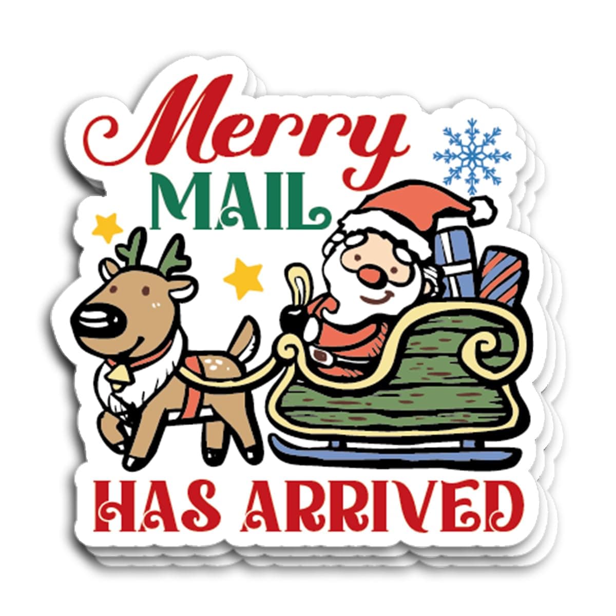 240 PCS Christmas Business Packaging Stickers,Merry Mail Has Arrived,Holiday Gift Wrapping Thank You Sticker for Envelopes Shipping Boxes Product Packaging