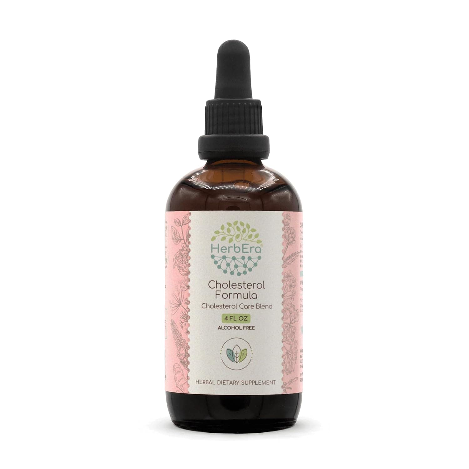 HerbEra Cholesterol Formula B120 Alcohol-Free Extract Tincture Artichoke Leaf, Hawthorn Leaf and Flower, Fennel Seed, Turmeric Root, Ashwagandha Root, Amla Berry. Cholesterol Care Blend 4 Fl Oz