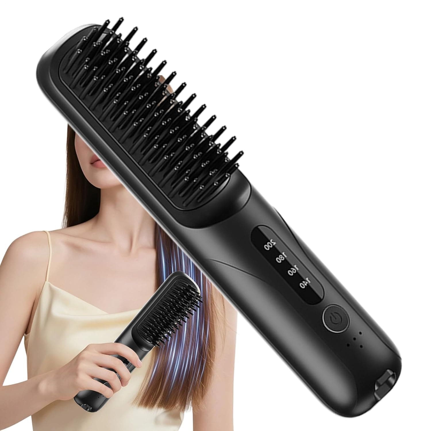 Cordless Hair Straightener | Cordless Straightening/Curling Hair Styling Tool | Negative Ionic Straightener Brush - for Home Apartment Salon Travel Business Trips Women Men