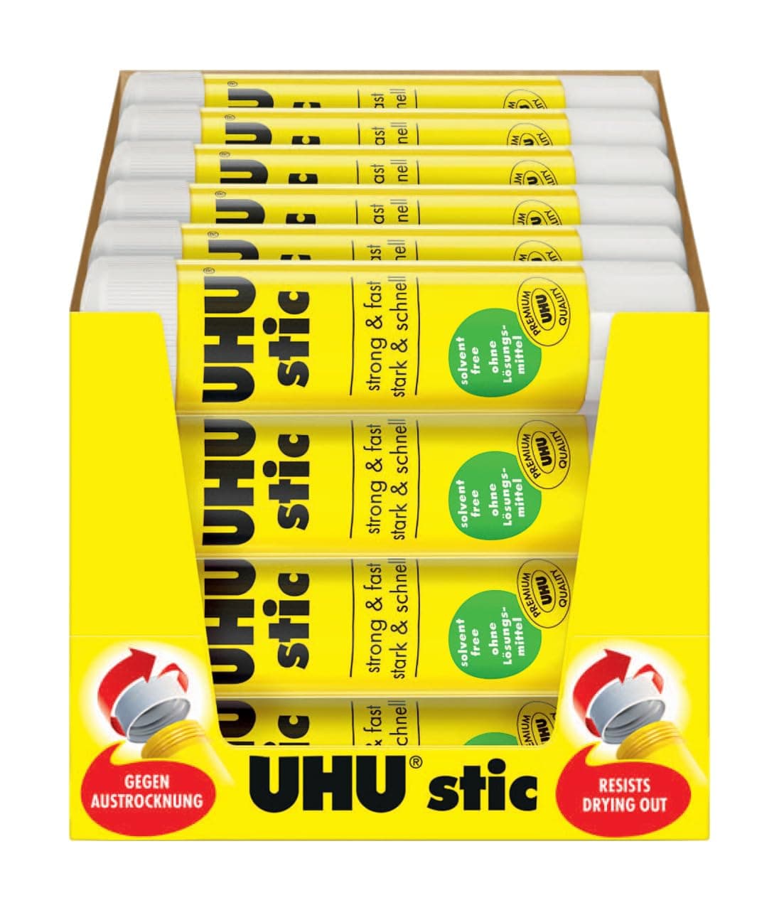 Pack of 24 UHU Glue Sticks - 8.2 g per tube | Tube of White Glue for Children, Crafts, Home, Office Supplies, School – Pack of 24 Stics of 0.8 g