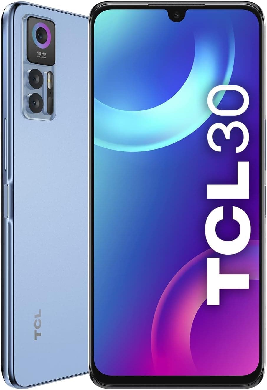 TCL 30+ DUAL-SIM 128GB ROM + 4GB RAM (GSM Only | No CDMA) Factory Unlocked 4G/LTE Smartphone (Muse Blue) - International Version