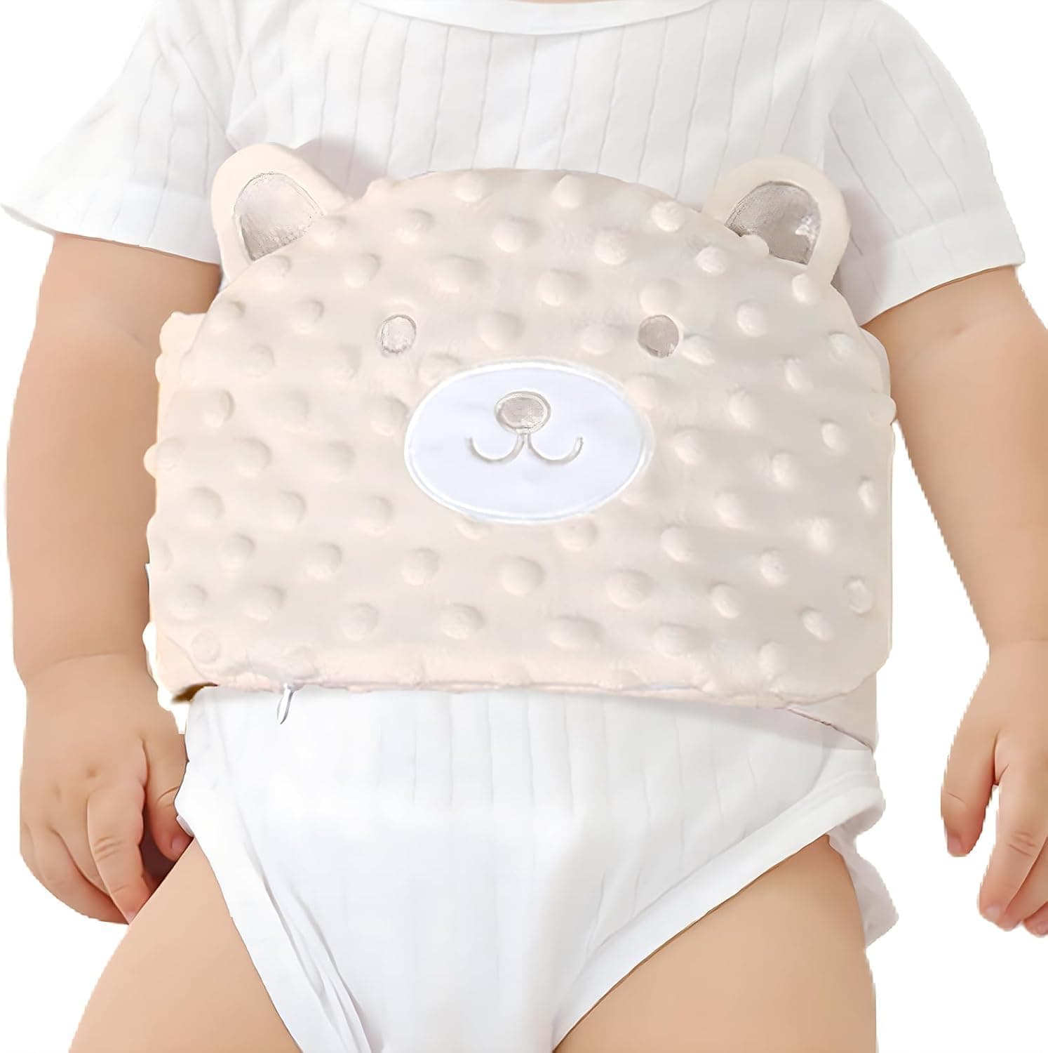 Baby Colic and Gas Relief Belly Band, Heated Tummy Wrap, Baby Swaddle Belly Protector Heated for Upset Stomach and Soothes Gas - Beige
