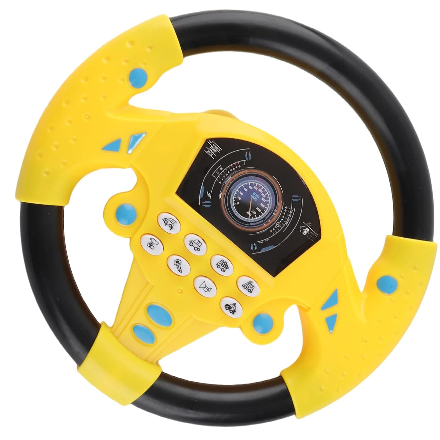 Baby Educational Copilot Steering Wheel with Car Sounds and Sucking Cup, Ideal for Promoting Imaginative Playtime and Music Sense (Yellow)