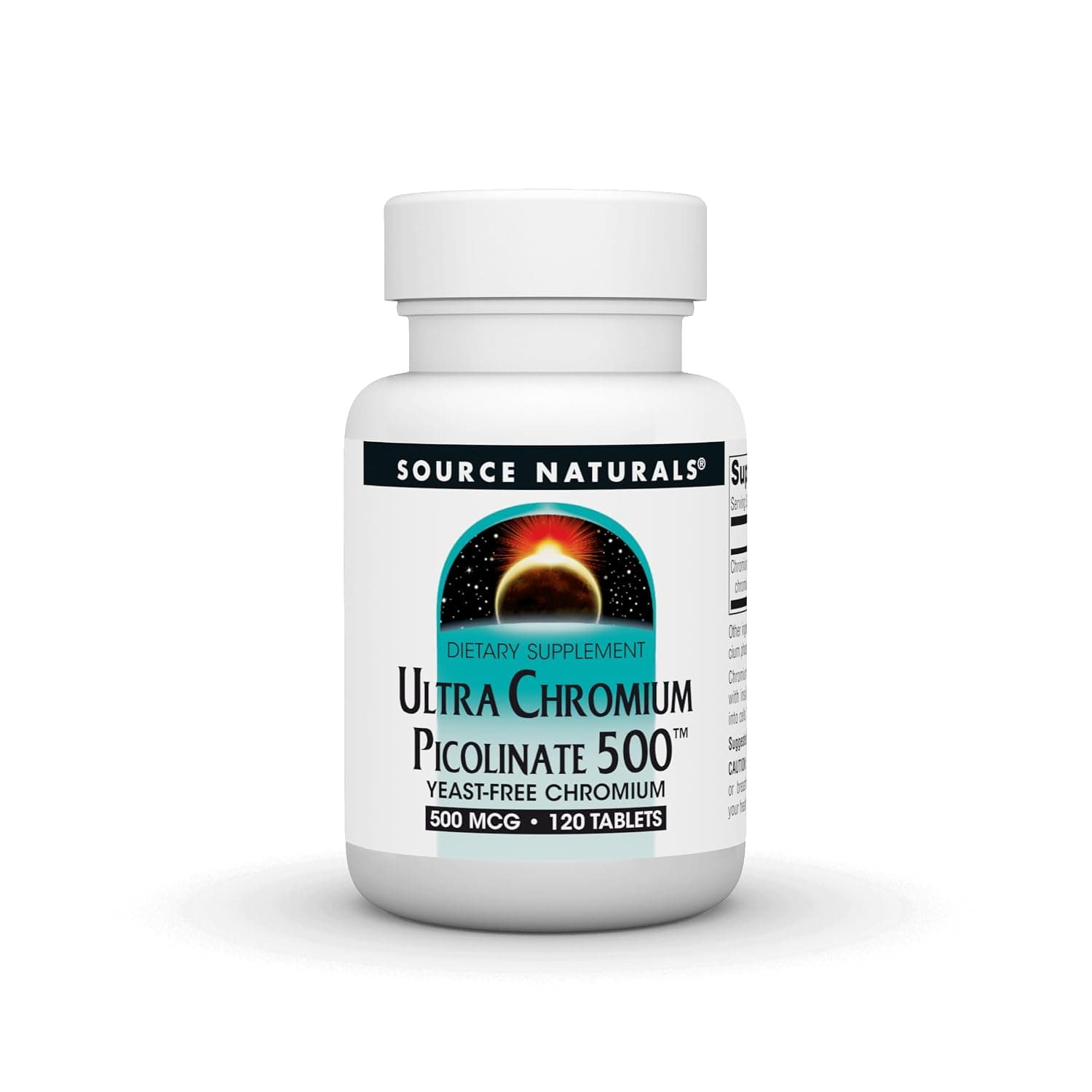 Source Naturals Ultra Chromium Picolinate 500 mcg Yeast-Free Dietary Supplement - 120 Tablets | Yeast Free Chromium*