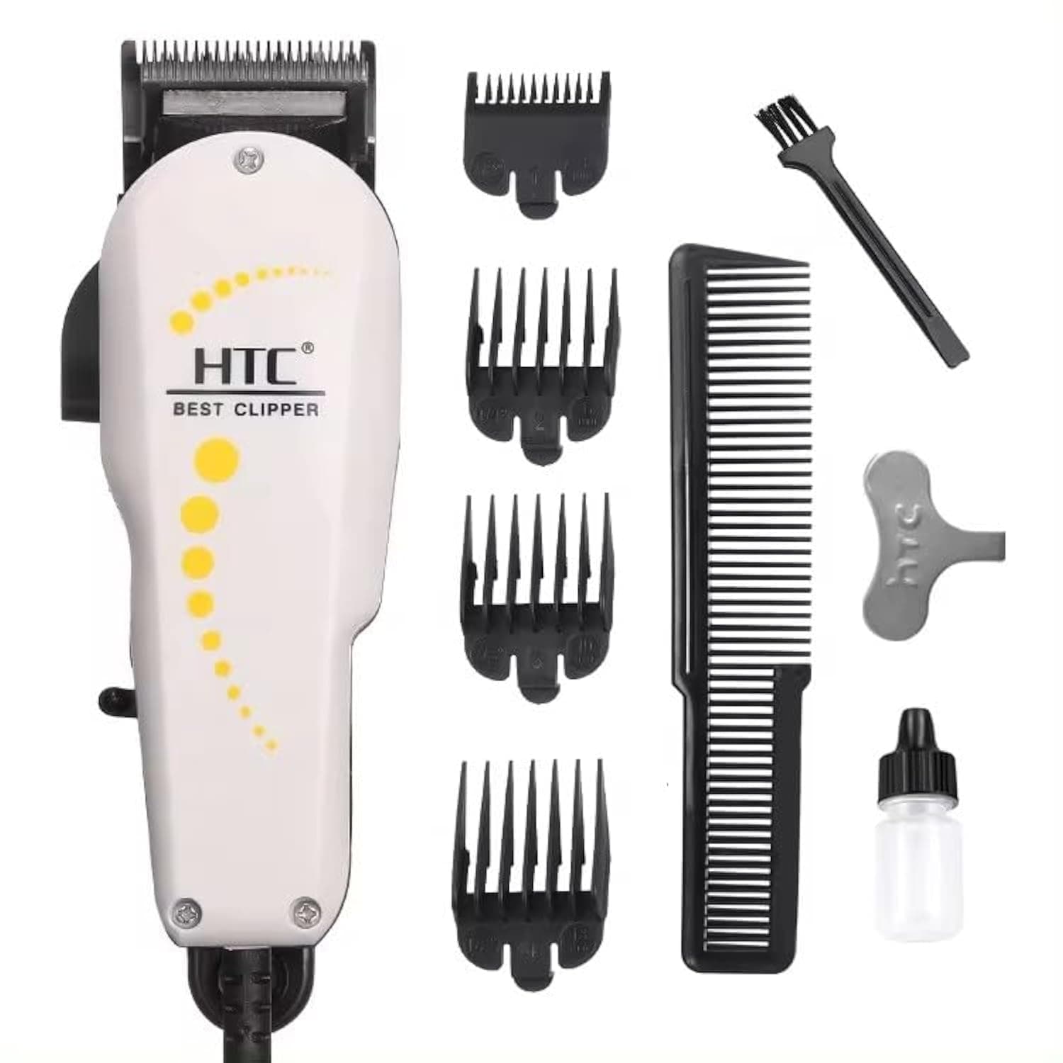 ماكينة حلاقة الشعر احترافية من اتش تي سي، موديل CT-605، لون أبيض