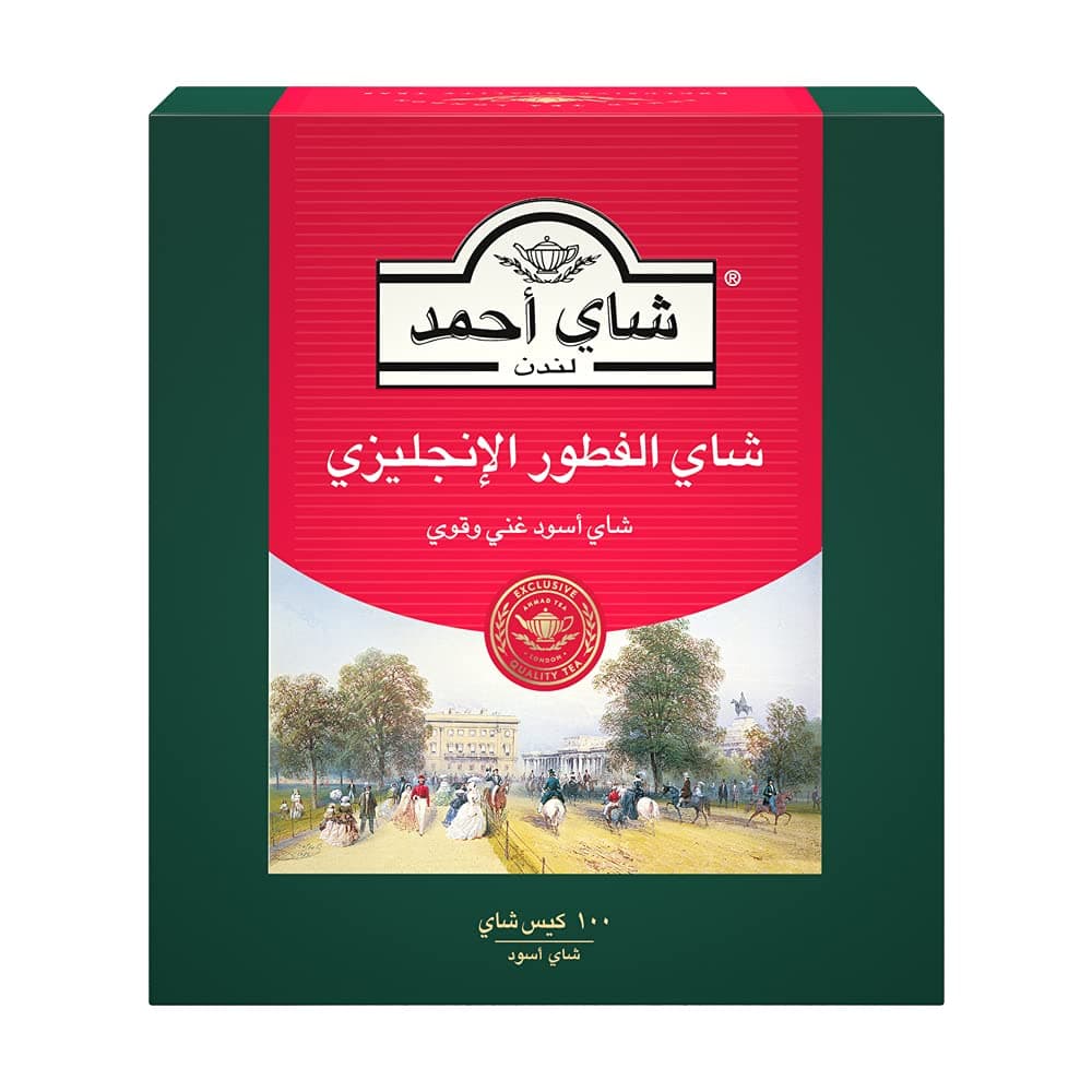 Ahmad English Breakfast Black, 100 Tea Bags, 200g - Pack of 1