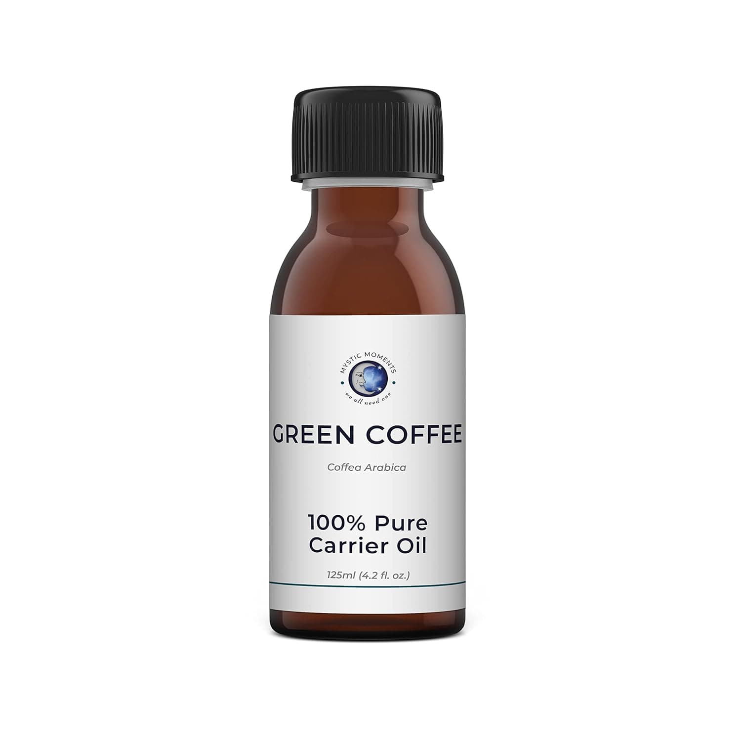 Mystic Moments Green Coffee Carrier Oil 125 ml | Green coffee oil for skin care, hair care, massage and cosmetic blends.