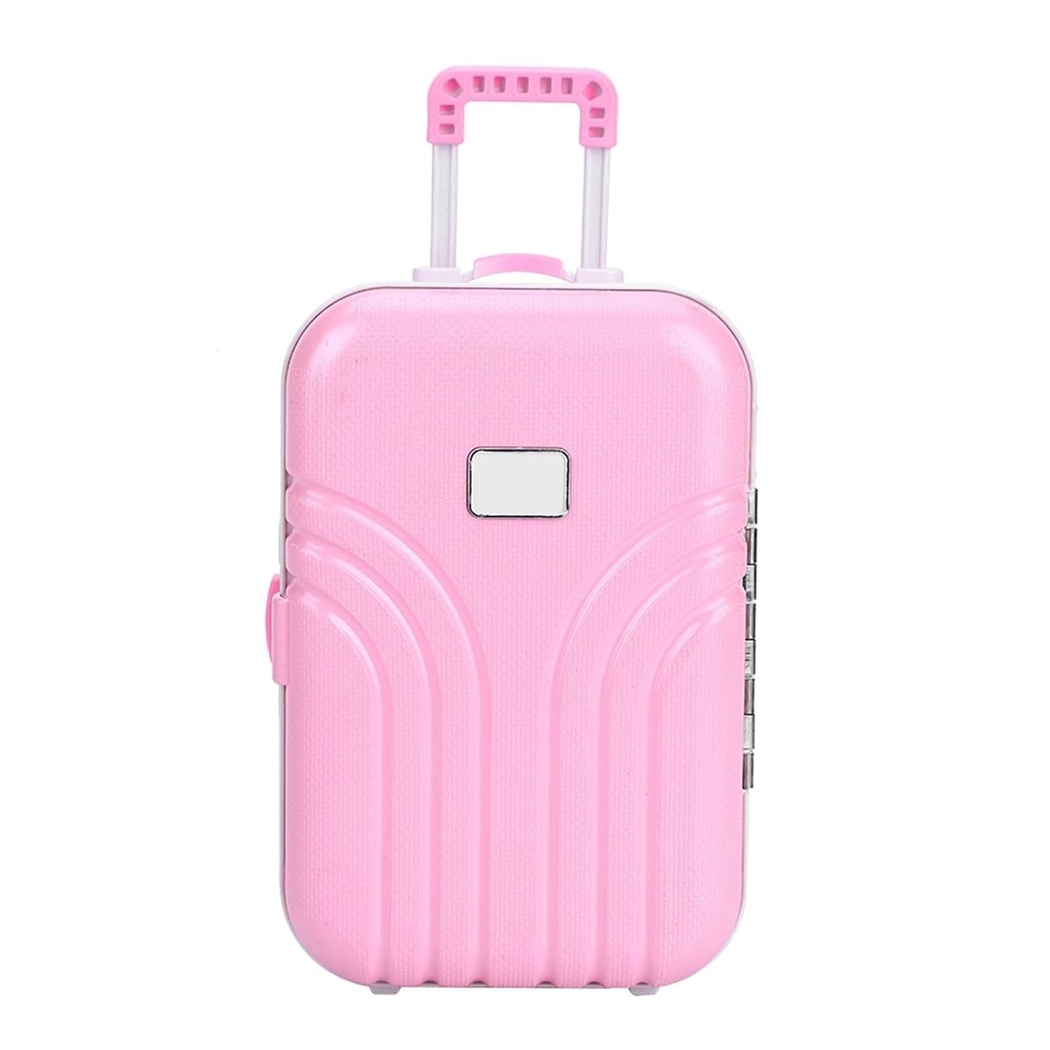 Doll Suitcase Toy Case Cute Plastic Trolley Suitcase Mini Luggage Box Doll Accessories (A)