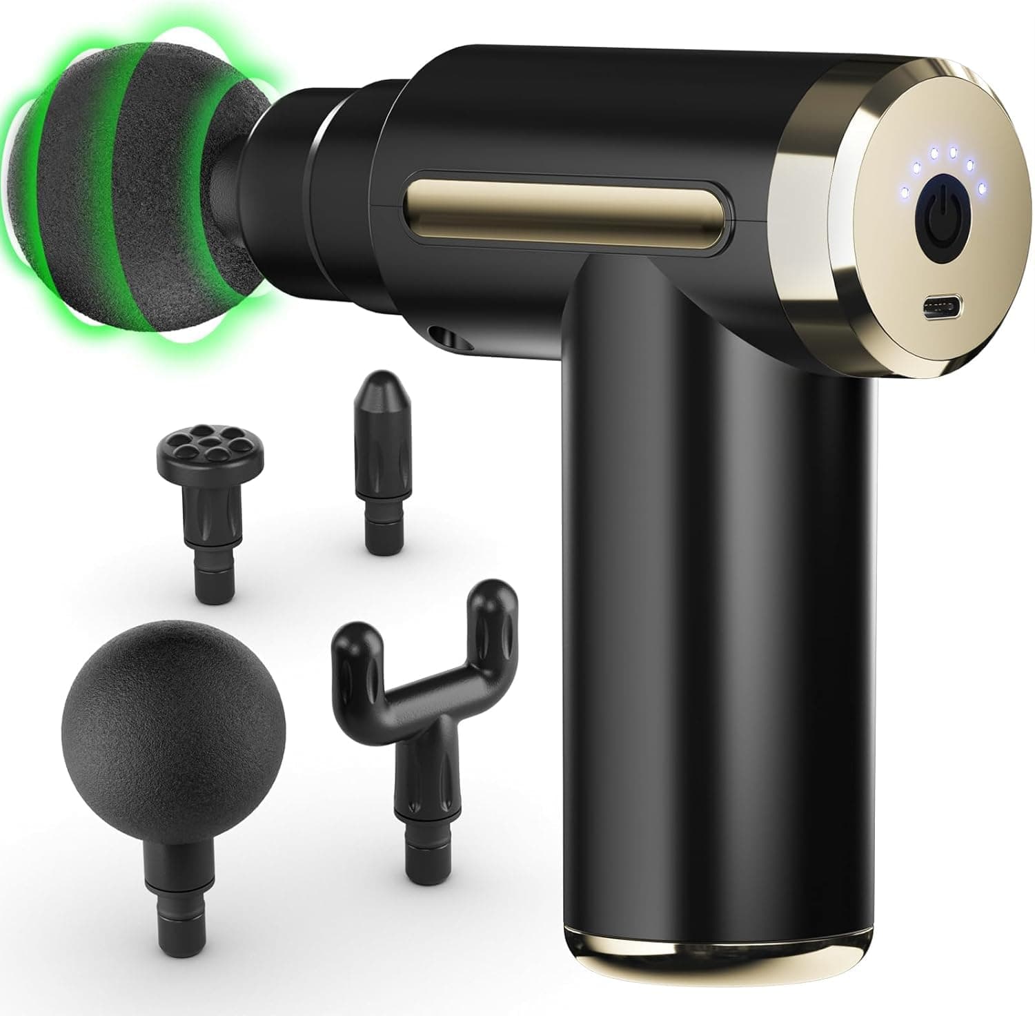 Muscle Massage Gun - 6 Speed Portable Deep Tissue Massager with 4 Heads | Super Quiet