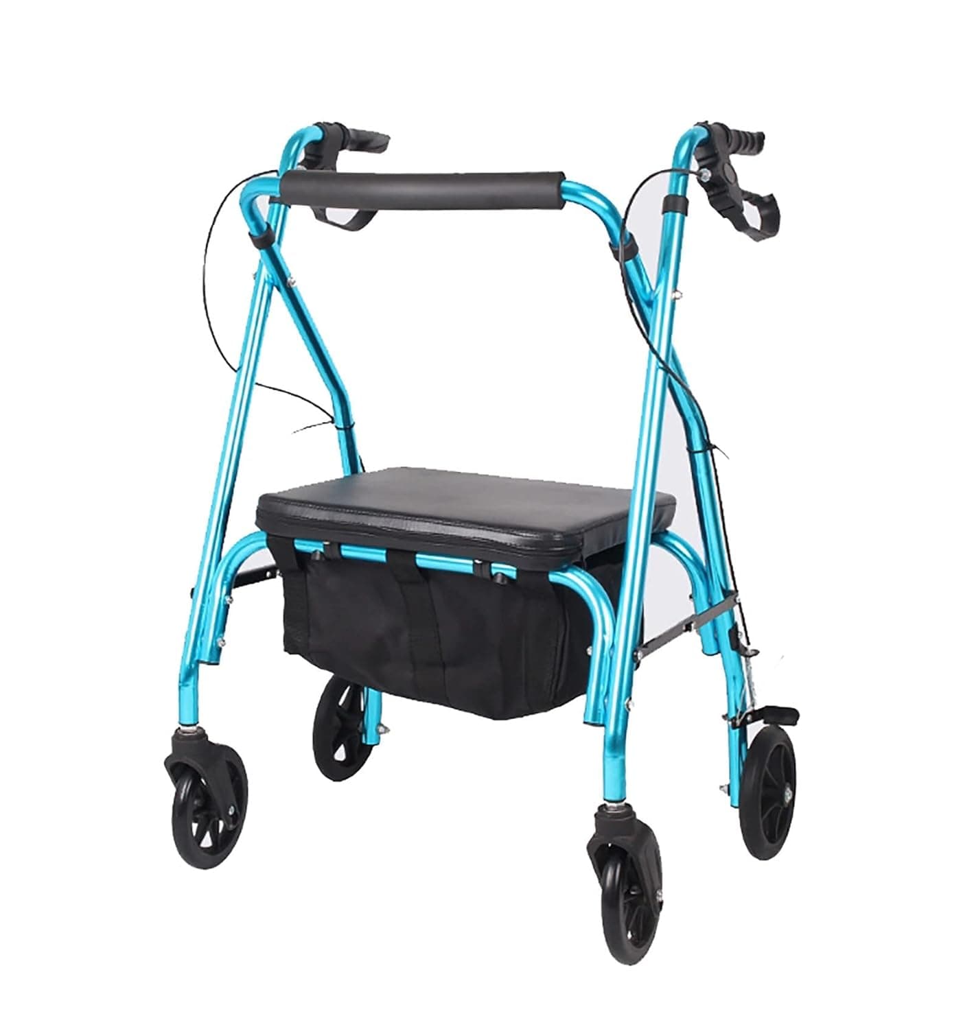 Walker,Rollators 4 Wheel With Seat And Basket Medical Aluminum Rollator Fold Up and Removable Back Support Padded Seat Rolling Walker for Seniors outdoor (Color : A)