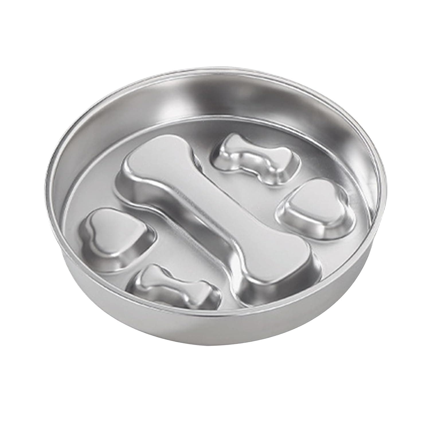 Premium 304 Stainless Steel Slow Feeder Dog Bowl, Anti-Choking and Vomiting Pet Food Dish for Cats and Dogs, Heavy Duty, Easy Clean, Non-Slip Base