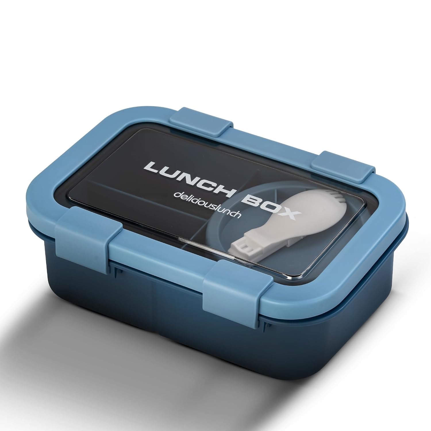 Baybee Plastic Lunch Box Set 1000 ml + 250 ml | BPA-Free, Leak-Proof & Airtight Containers with Lock Clips | Microwave & Freezer Safe | Ideal for Office, School, Travel & Meal Prep Pink (Blue)