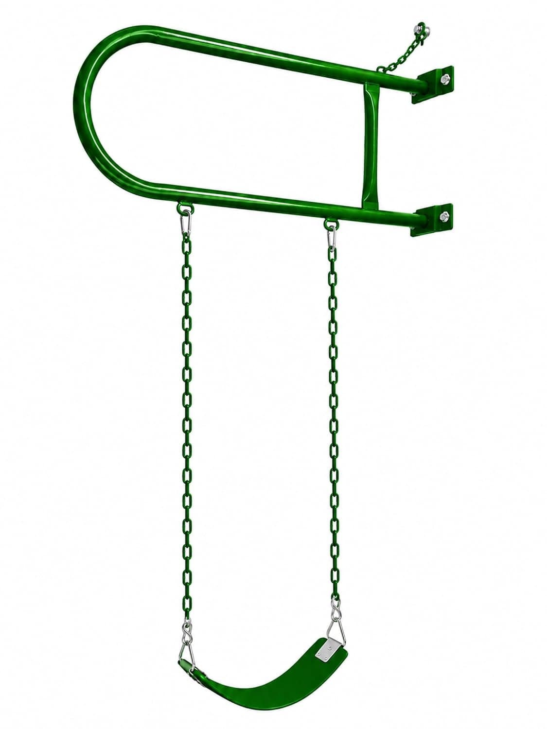 Funz Swing wall iron with swing seat and chains for outdoor activity Green color
