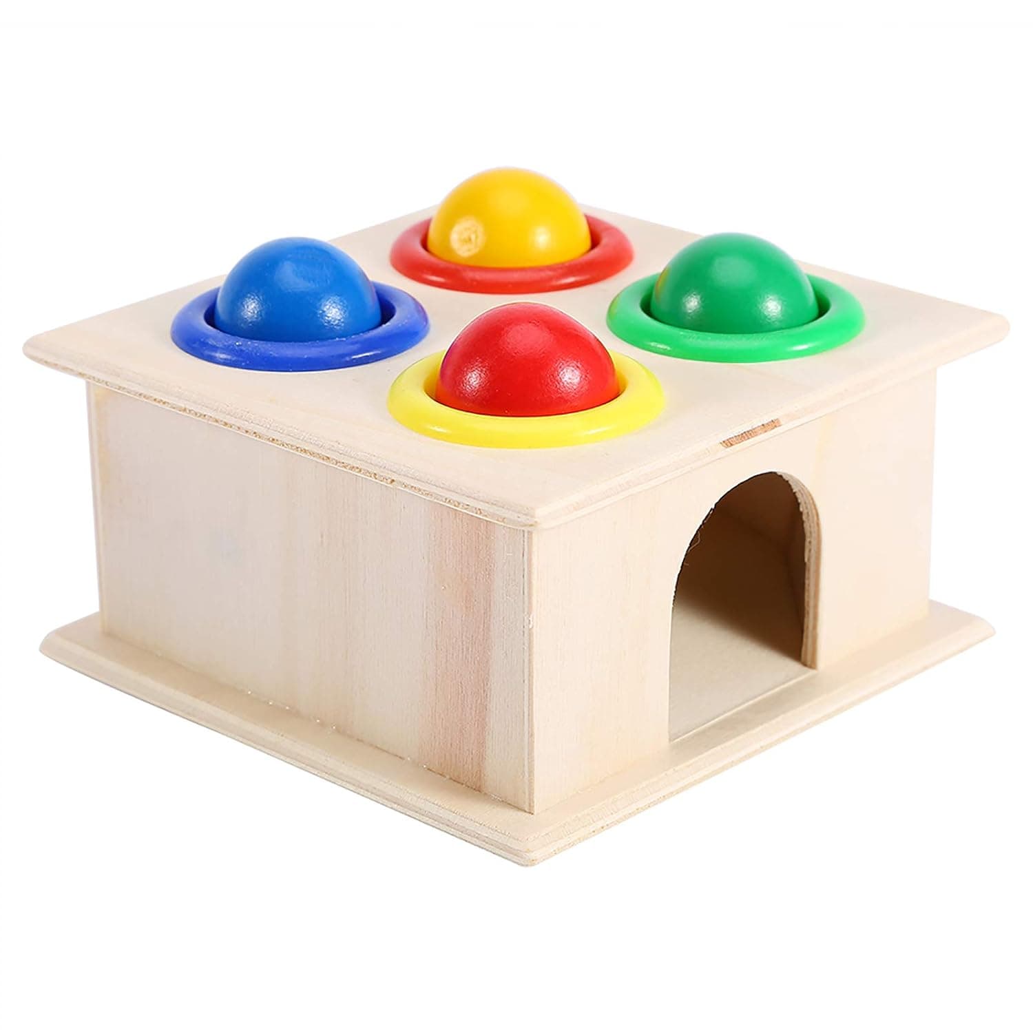 Cryfokt Children's Early Learning Wooden Hammer Box Game Color Recognition Educational Toy for Intellectual Development