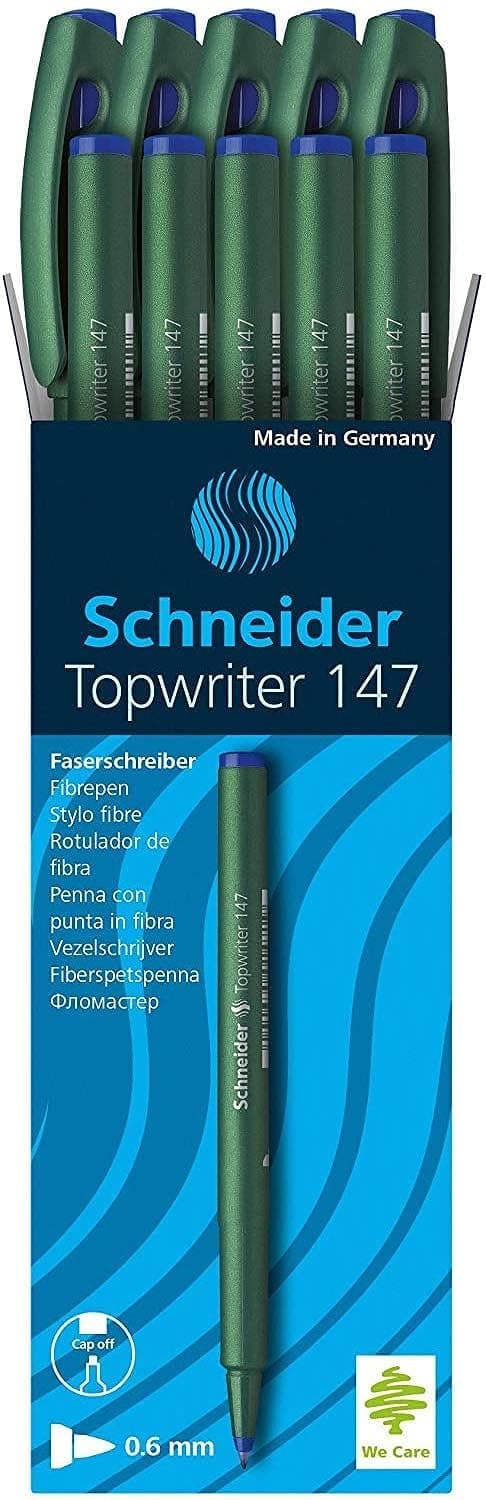 Schneider Topwriter 147 Pens Color : Blue, 10 Pieces Item Weight 118 g Package Dimensions 6.1 x 2.4 x 3.8 cm Shipping Weight 118 g Brand : Name Schneider