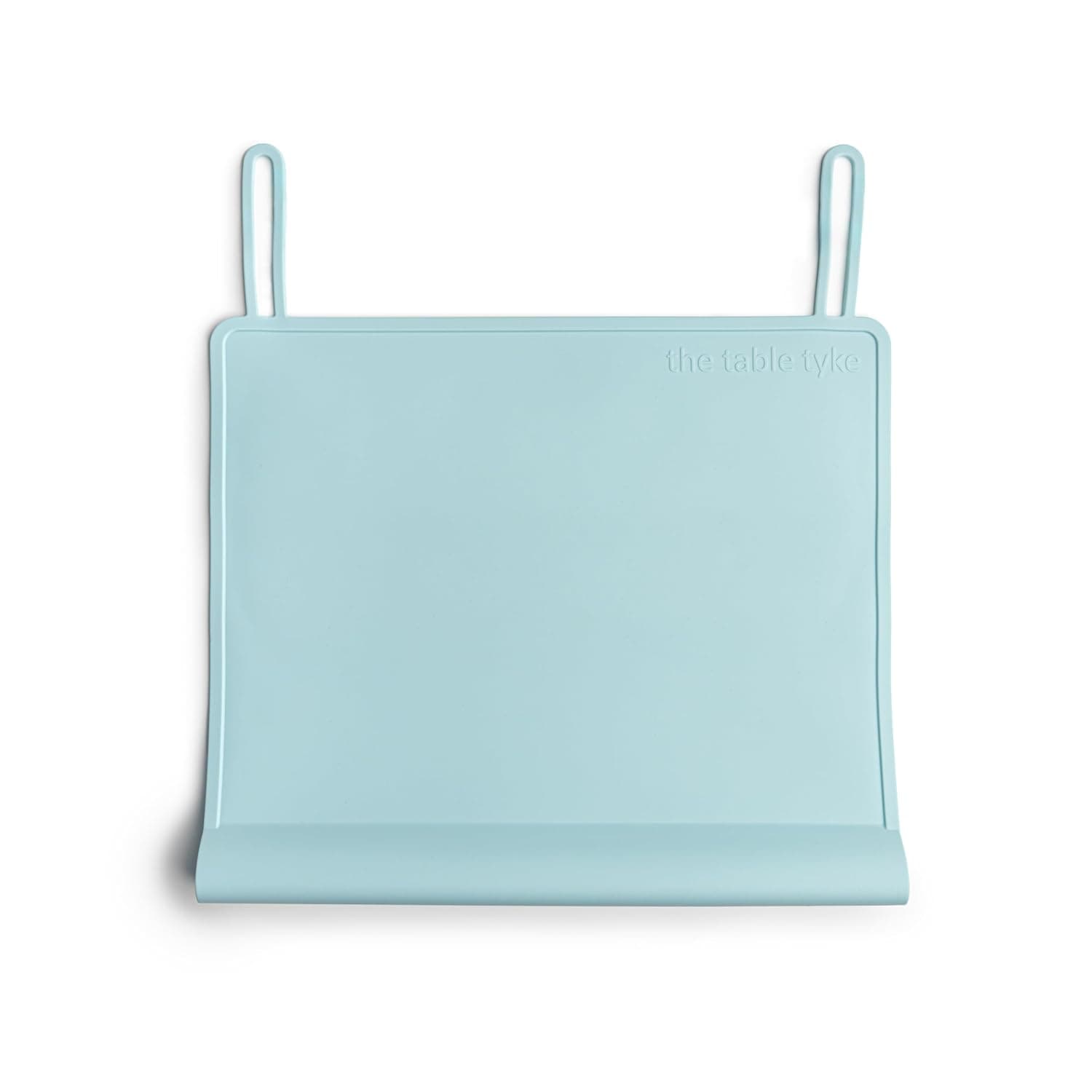 The Table Tyke 100% Silicone Placemat with Teething Edge Bumper/Spill Stopper | Dishwasher Safe, Travel Ready Non-Slip Suction Activity Mat for Infants, Babies, Toddlers, Children, Kids (Sky Blue)