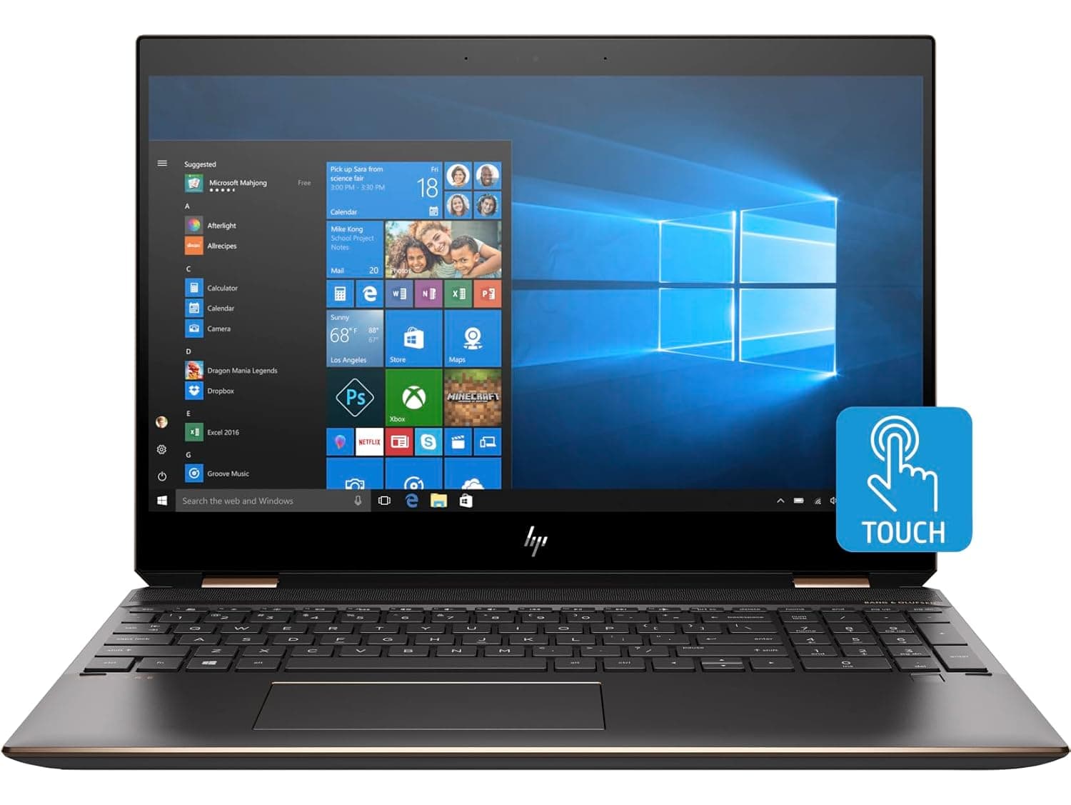 HP Spectre x360 15-DF1033DX 2-in-1 15.6" 4K UltraHD Touch-Screen Laptop Intel Core i7-10510U 16GB RAM 512GB SSD + 32GB Optane NVIDIA GeForce MX250 2GB Windows10 Dark Ash Silver Color