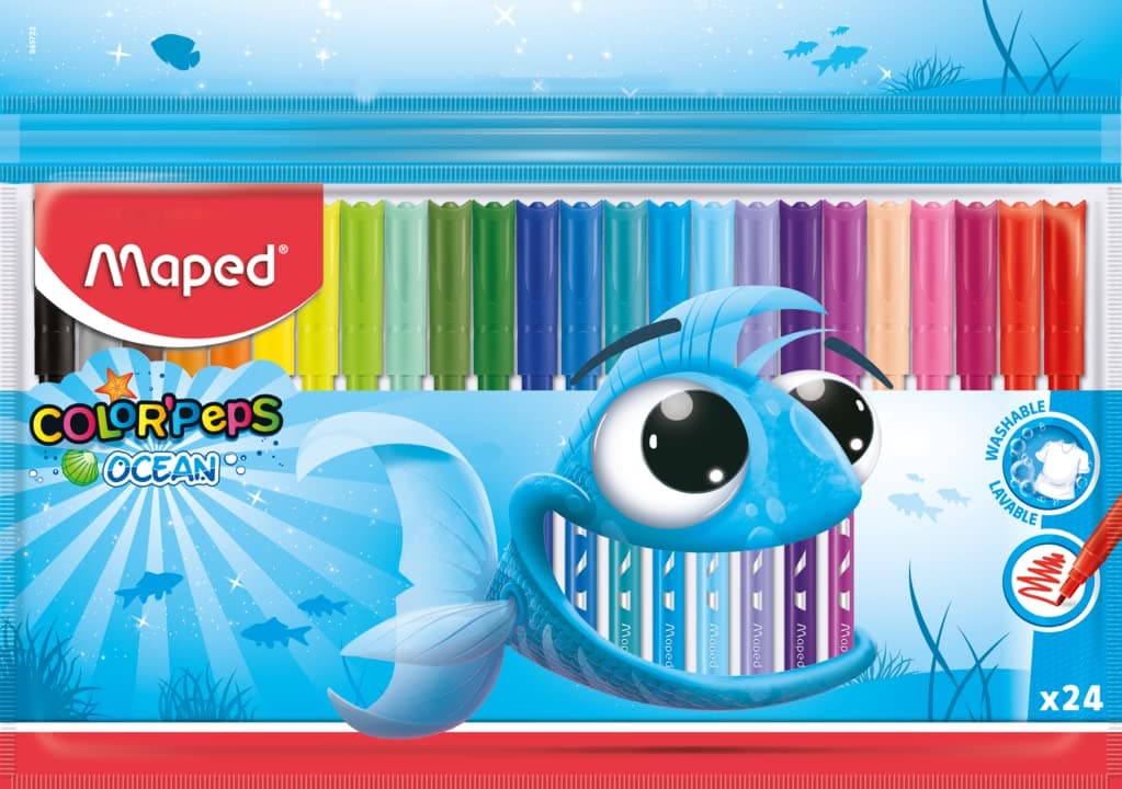 Maped Color'Peps Ocean Sketch Pen Set 24 Piece, Multicolour