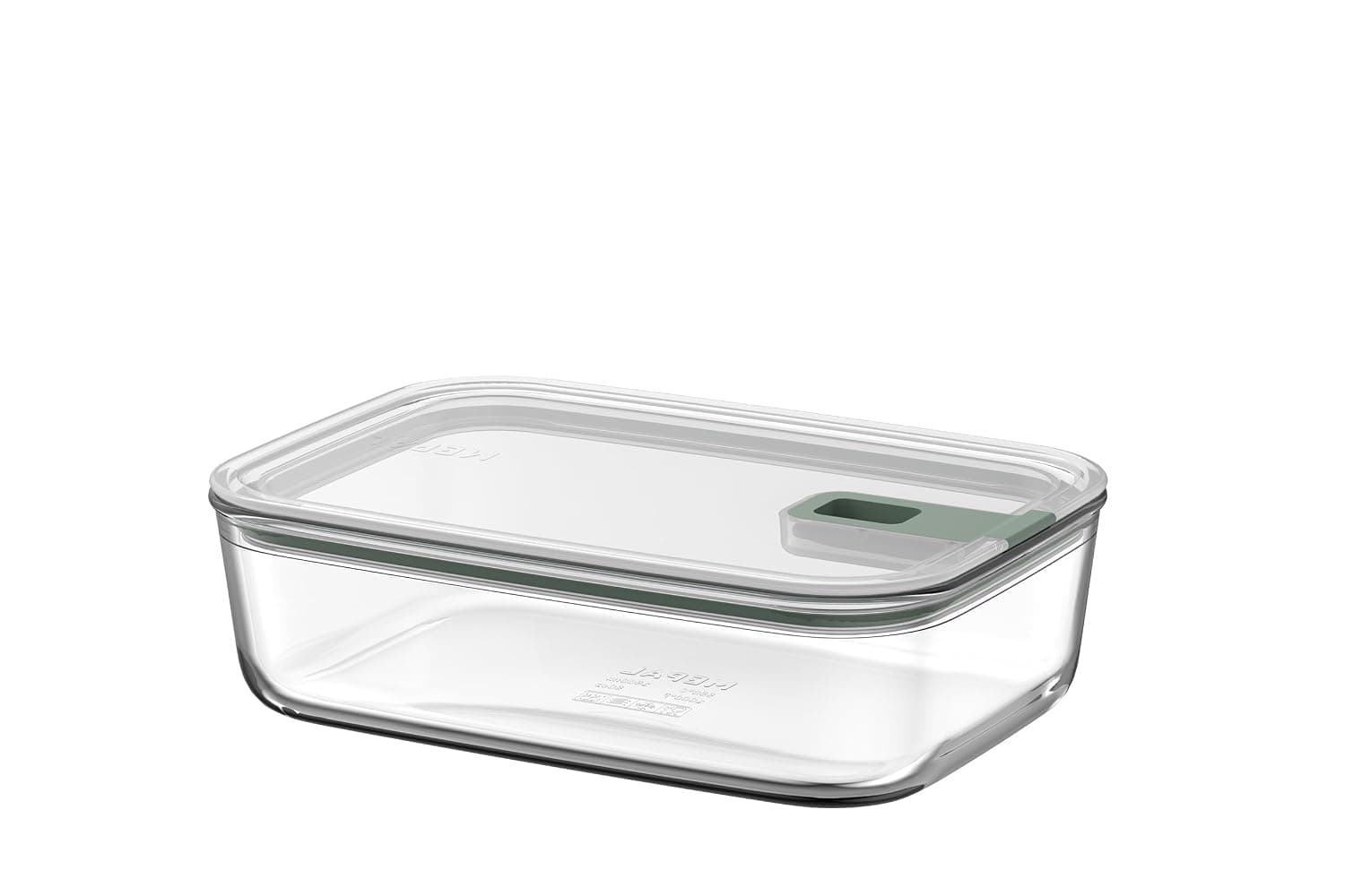 Mepal - EasyClip glass food storage container - Glass storage container with lid and snap closure - Suitable for microwave, oven and freezer - 1500ml