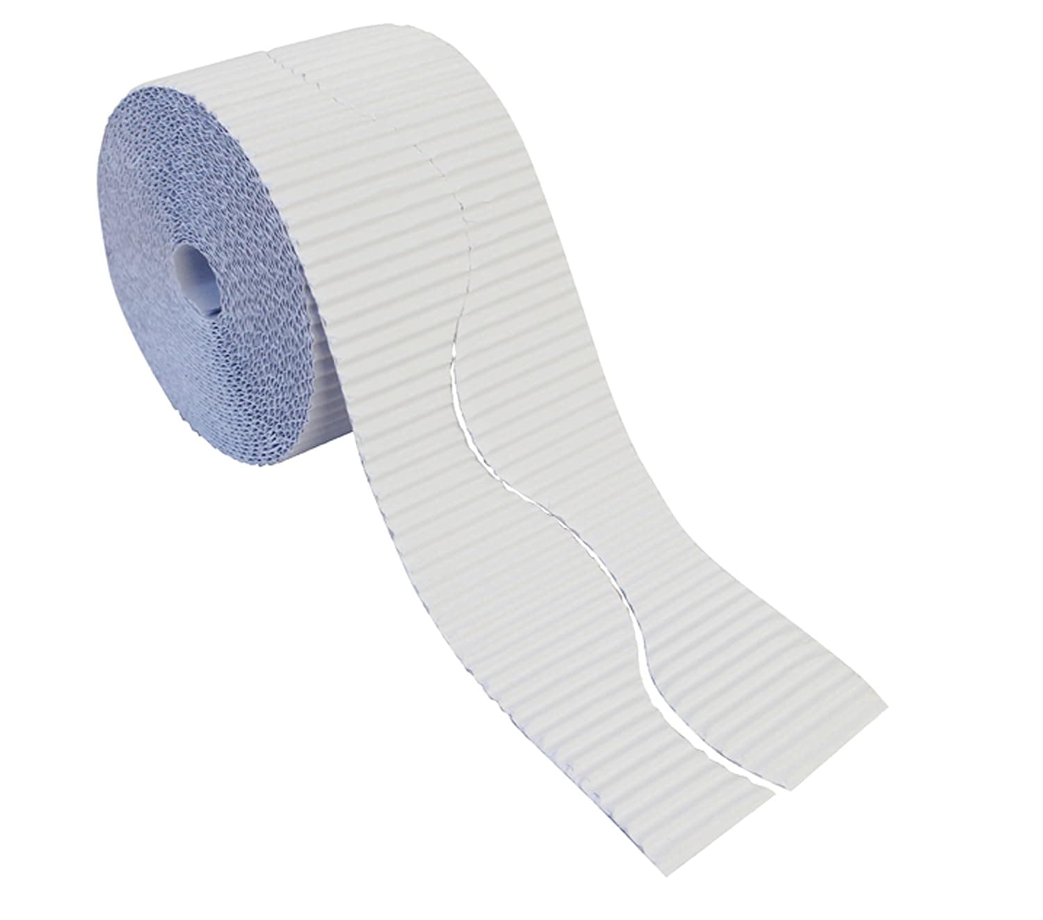 Bright Ideas Corrugated Border Roll for School Displays, White, 10cm x 7.5m. BI7891.