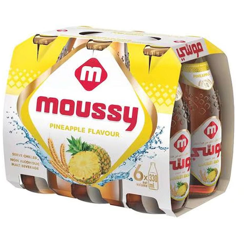 Moussy Pineapple Malt Beverage, 330 ml x 6 Pcs