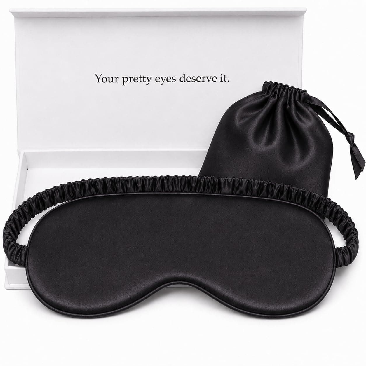 Silk Sleep Mask Light Blocking Luxury 100% Mulberry 19mm Silk Eye Mask Eye Cover Blindfold Ultra Soft Light & Comfy Anti Aging Skin Care with Travel Bag Gift Package