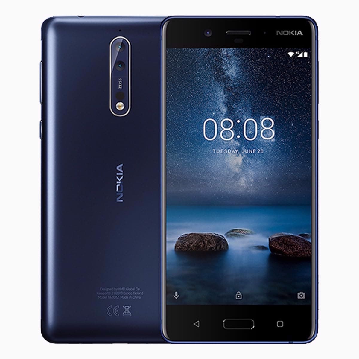 Nokia 8 Dual SIM - 64GB, 4GB RAM, 4G LTE, Tempered Blue