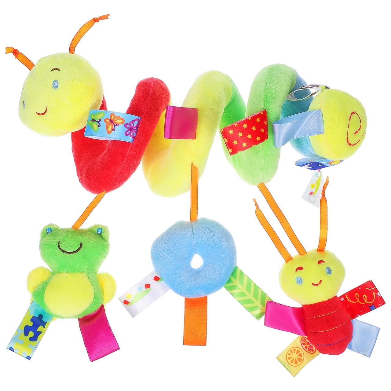 Baby Crib Hanging Rattles Spiral Toy with Ringing Bell, Newborn Shower Gifts for Stroller Car Seat Infant Activity Toy